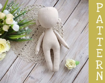 PDF, modèle de poupée en tissu 9 pouces, modèle de poupée douce, modèle de poupée de chiffon