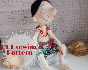 How to make fabric doll handmade toy pattern tutorial PDF sewing