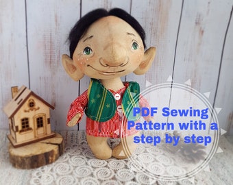 Gnome Patterns, soft gnome doll tutorial PDF sewing