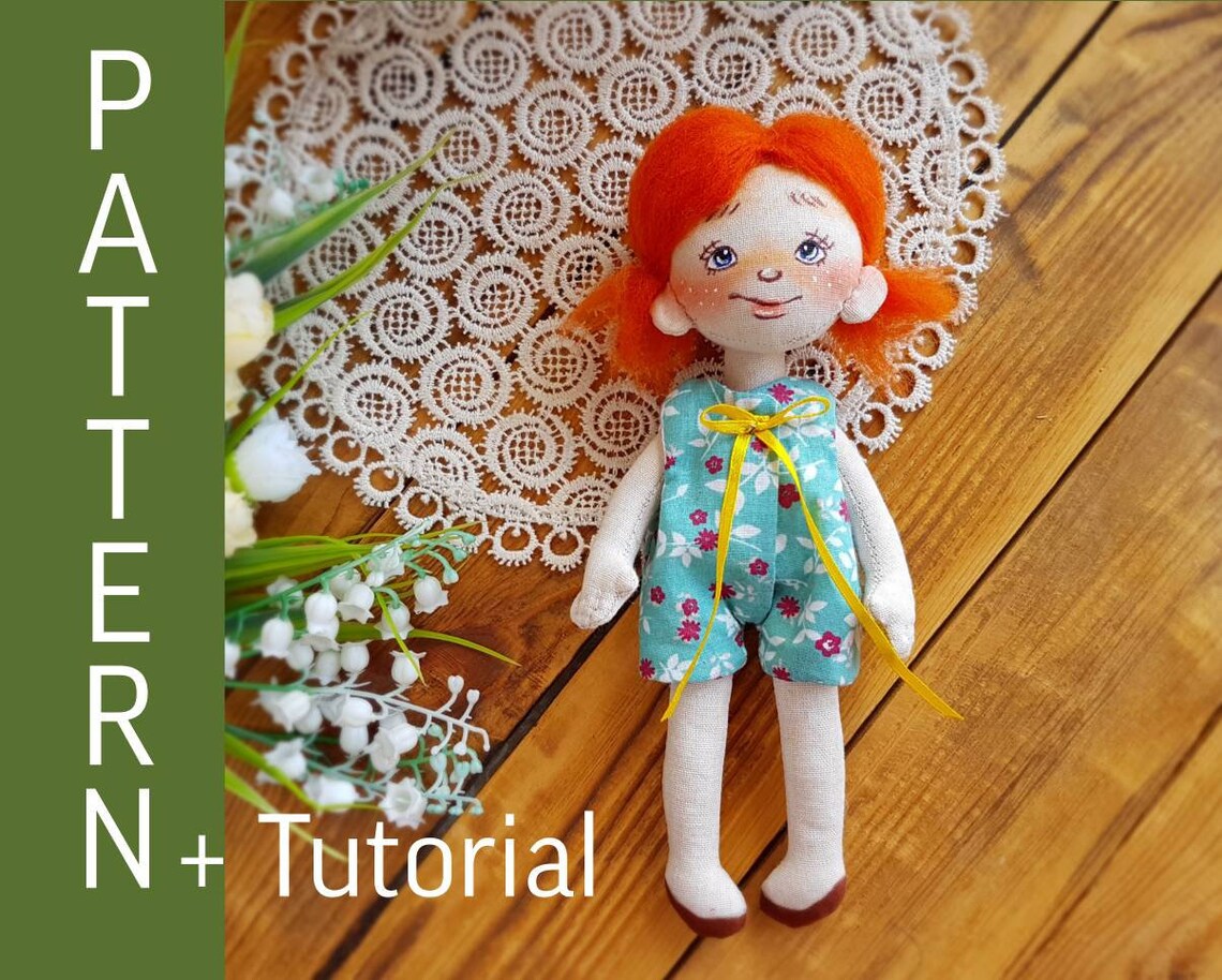 Rag Doll Pattern 8.5 20cm Doll Pattern Doll face | Etsy