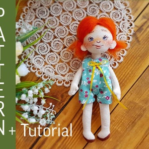 Rag Doll Pattern 8.5" (20cm) , Doll Pattern Doll face painting lesson