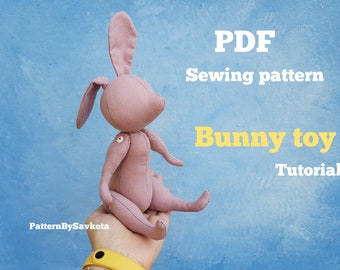 PDF Bunny Sewing Pattern  DIY Animal Rag Doll, Soft Toy, Stuffed Toy,  Bunny Pattern Animal Doll Pattern Easy tutorial Bunny doll