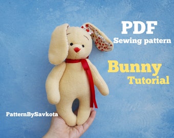 Stuffed Bunny Sewing Pattern: DIY Plush Rabbit (PDF Tutorial)
