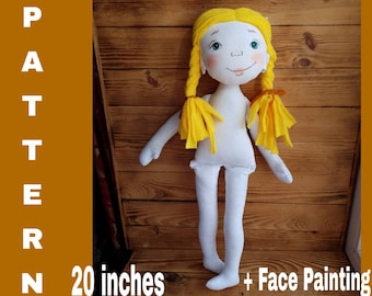 Rag Doll Sewing Pattern: 20-inch Doll Tutorial (PDF)