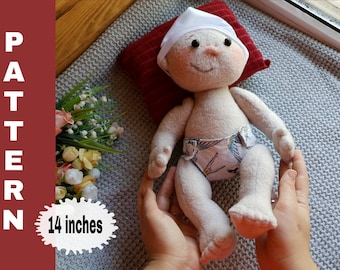 14&quot; Soft Cloth Baby Doll Pattern: Easy Sewing Tutorial (PDF Download)