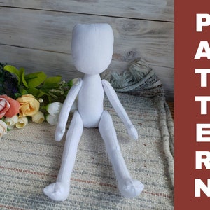 PDF sewing Rag Doll Pattern, 10 1/2 inch doll pattern tutorial