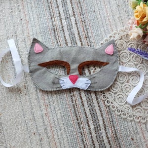 Cat Mask Pattern, Cat Felt Mask pdf, Halloween Costume, Dress Up Mask, Photo Booth Prop, Felt masks patterns