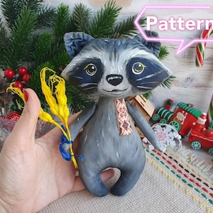 Raccoon PDF pattern-Woodland animals toy-DIY-SVG pattern,  instant download