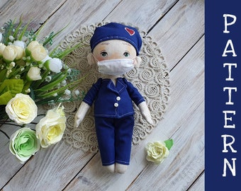 Doctor Fabric Doll Sewing Pattern: Includes Clothes & Face (PDF)