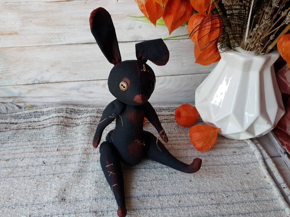Black Bunny Pattern Dead Bunny Pattern Halloween Doll PDF - Etsy