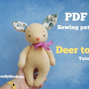 Deer Plush Toy Pattern: Beginner Sewing Tutorial (PDF)