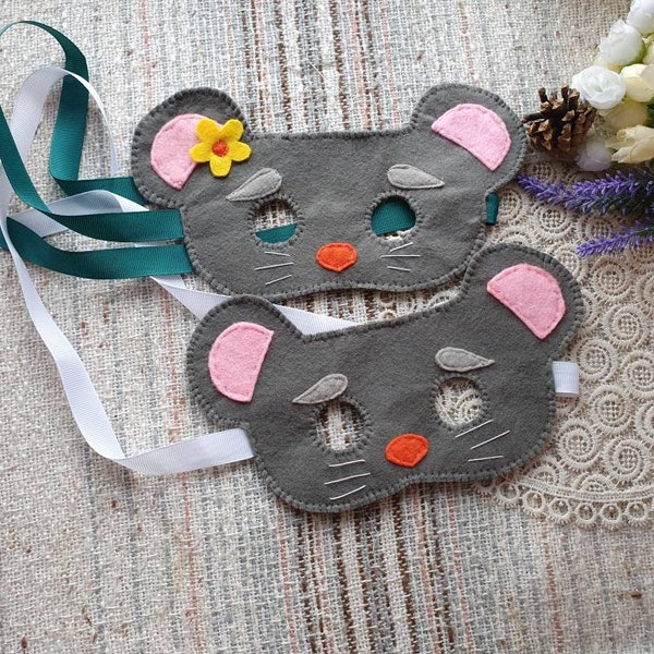 Mouse Mask Pattern, Mouse Felt Mask pdf, Halloween Costume, Dress Up Mask, Photo Booth Prop, Felt masks patterns