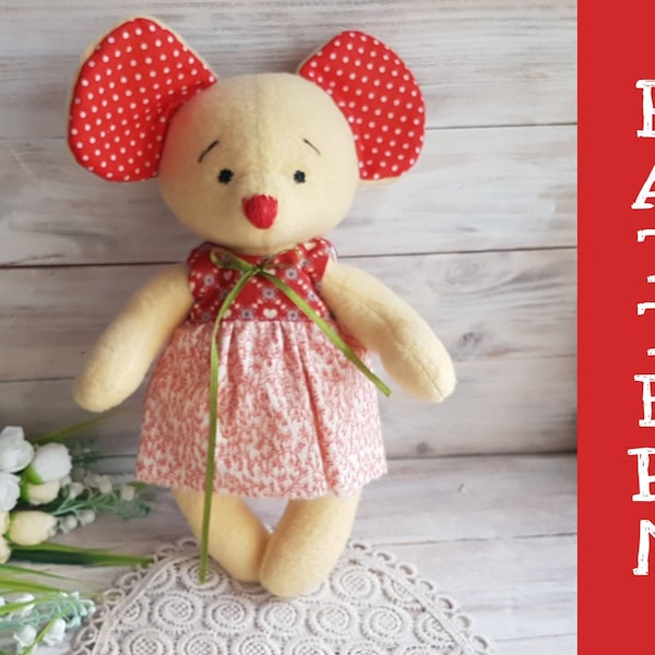 Stuffed Mouse Pattern / Plush Toy Pattern / Animal Pattern / PDF Sewing Tutorial / Plushie Pattern / Mouse Stuffed Animal Pattern