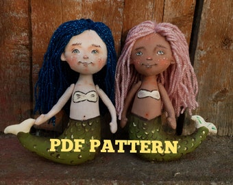 Mermaid Doll Sewing Pattern: Stuffed Mermaid Tutorial (PDF)