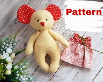 Mouse Pattern / Plush Toy Pattern / Animal Pattern / PDF Sewing Tutorial / Plushie Pattern / Mouse Stuffed Animal Pattern