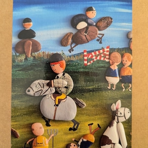 Cartes pour les amoureux des chevaux. Cartes vierges de 6 x 4 pouces. Carte de voeux de cheval de dessin animé. Cheval d'anniversaire. Poney club de Gymkhana. Carte de poney amusante.