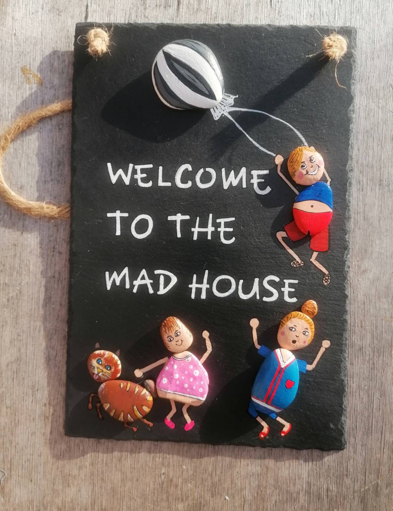 Large to the Mad House Sign. Hand Painted Slate with Etsy Large to the Mad House Sign. Hand Painted Slate with Etsy