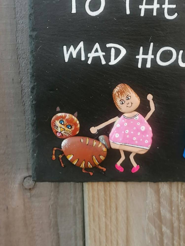 Large to the Mad House Sign. Hand Painted Slate with Etsy Large to the Mad House Sign. Hand Painted Slate with Etsy