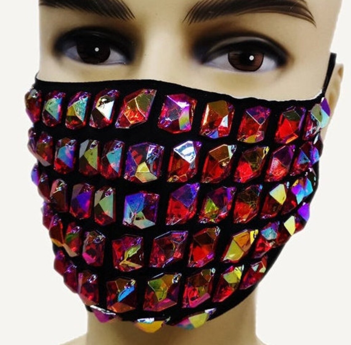 Scattered Rhinestone Bling Mask Washable/Reusable Etsy