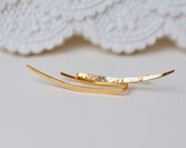 Minimalistic Ear Climber Earrings gold Climbers, Crawlers gold filled punk Earrings gift for her