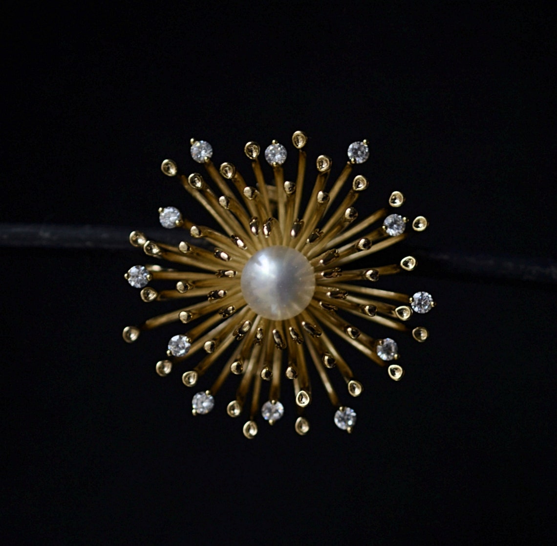 Chrysanthemum brooch flower brooch Luxury brooch 18k gold Etsy