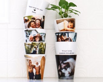 Photo Plant Pot, Custom Planter, Photo Pot plant, Photo Flower Pot, Birthday, Anniversary, Housewarming, Fathers day Personalised Gift