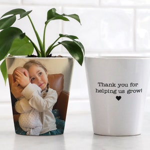 Personalised Photo Plant Pot Gift With Custom Note For Grandma - Birthday, Mother's Day, Anniversary, Gratitude , Christmas Gift