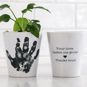 Child Hand Print Keepsake, Baby Hand Print Plant Pot, Personalised Gift, Customised Planter, Gift for Grandma, Sentimental gift