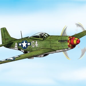 WW2 P-51 Mustang Print