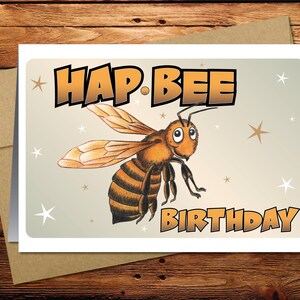 Bee Birthday Card, Birthday Card, Greeting Cards, Blank Greeting Cards, Friendship Card, Animal Card, Handmade Card, Happy Birthday Card