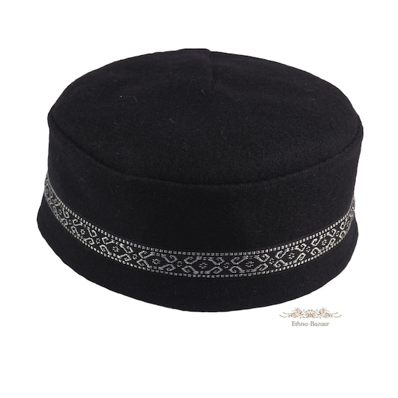 Man Brimless Hat Wool Cloth Kuchi Kufi Kipa Kofia Pillbox  display picture 3