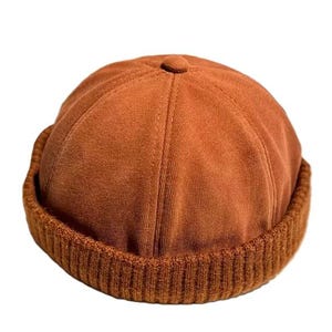 Dockerhatt 56-61 cm utan brätte streetwear Leon hamnarbetarmössa Trawler Sjöman kalott Fiskare män tonåringar man vegan yoga huvudbonad present