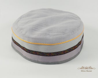 Casquette en lin homme aérée kufi kipa taqiyah fez tubeteika kente fumeur kippa kuchi vegan yoga sans bord festival ethnique chapeau bonnet