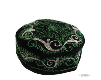 Ethnic headwear 58-60cm lightweight kufi hat tubeteika tribal fez pillbox taqiya fez kipa kente takke topi doppi cap men vegan yoga skullcap