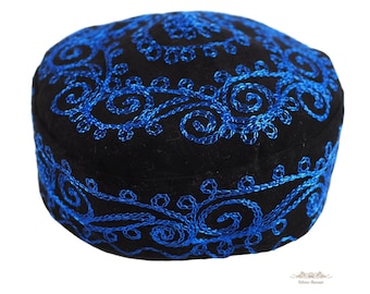 Ethnic navy hat 60cm headwear kipa tubeteika tribal fez pillbox kippah taqiya fez kipa kente takke topi cap doppi men vegan yoga skullcap