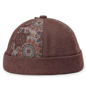 Etnische jeans dokmuts 55-60 cm heren randloze streetwear dokwerker zeeman muts skullcap muzikant vrouw tiener veganistisch yoga kerstcadeau hoofddeksel