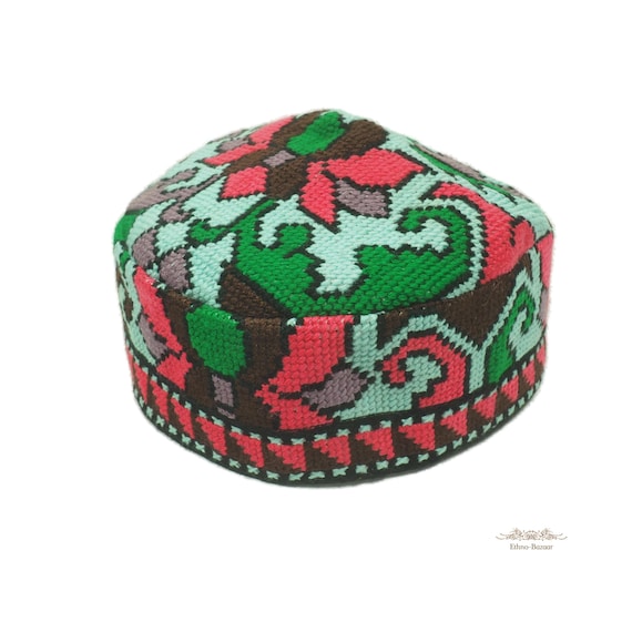 Cappello colorato 59 cm uomo kufi zucchetto kipa taqiyah tubeteika