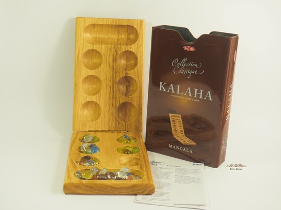 Mancala Kalaha Traditional Seed Game in Tin Box 
