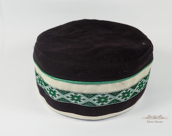 Casquette en lin et coton kufi kipa pilulier taqiyah fez tubeteika kente takke bonnet fumeur topi kippa kuchi yoga pour hommes chapeau végétalien chapeau de festival