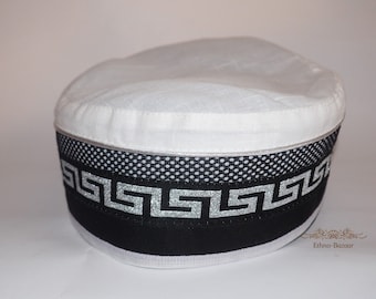 Bonnet kufi en lin kipa casemate taqiya fez tubeteika kente takke casquette fumeur kippa kuchi vegan yoga homme femme couvre-chef cadeau lui père