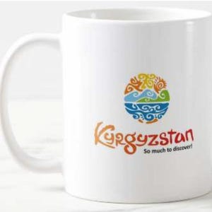 Ceramic mug Discover Kyrgyzstan Kyrgyz girl komuz tea coffee cup 11oz Flag Silk Road Central Asia lover travel etnic souvenir gift idea Xmas