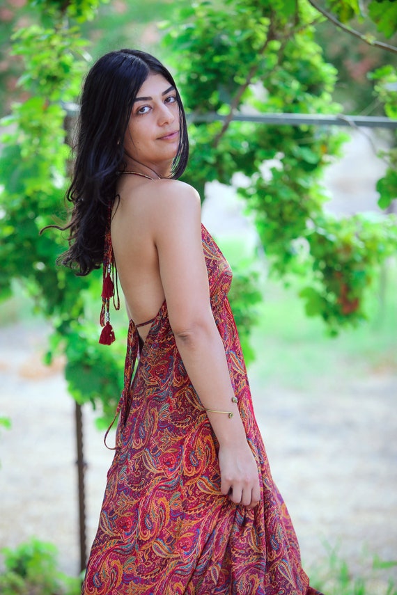 Silk boho dress Clearance