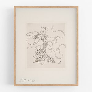 French Porcelain Flower Sketch with Wide Border Art Print #1