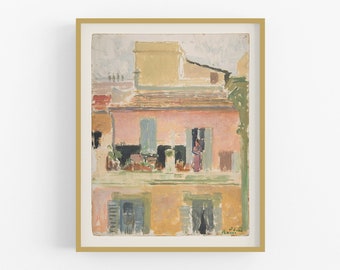 Terrasse eines Gebäudes in Rom Kunstdruck