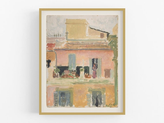 Terrace of a building in rome art print /  art / europe art / wall decor / rome art / italian art / italy art / european art / art