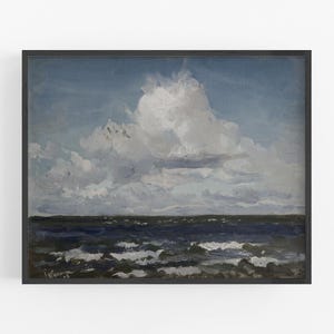 Blue Seascape with Clouds Art Print