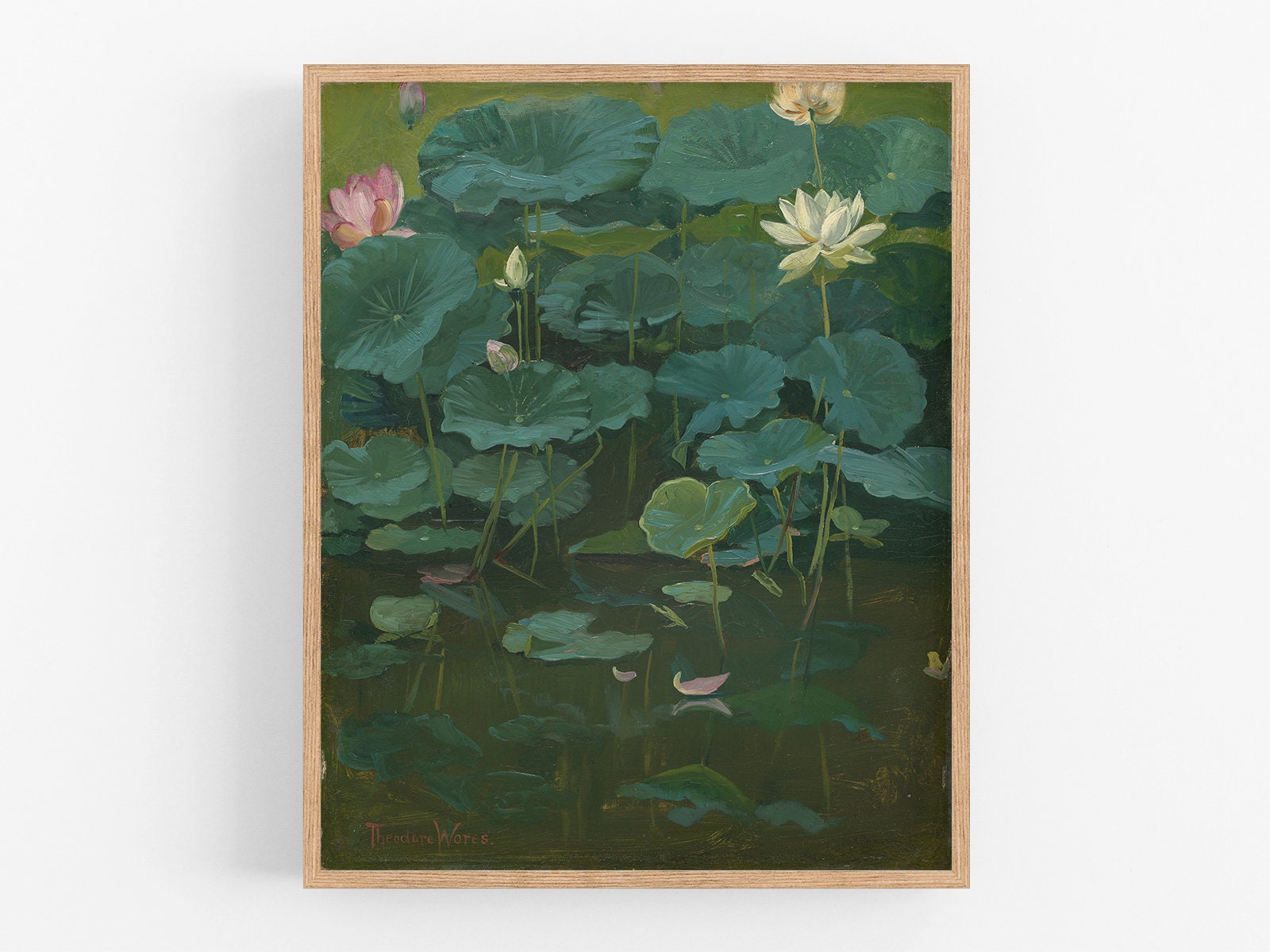 蓮の花の絵画アートプリント / 睡蓮の絵画 / 絵画 / 花のアート / 花の