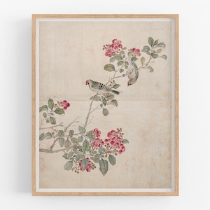 Japanese bird art print /  art / botanical prints / chinoiserie / japanese art / bird art / bird art print / wall decor / asian art