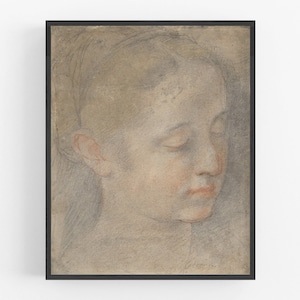 Kopf einer jungen Frau Renaissance Kunstdruck