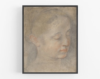 Head of a Young Woman Renaissance Art Print